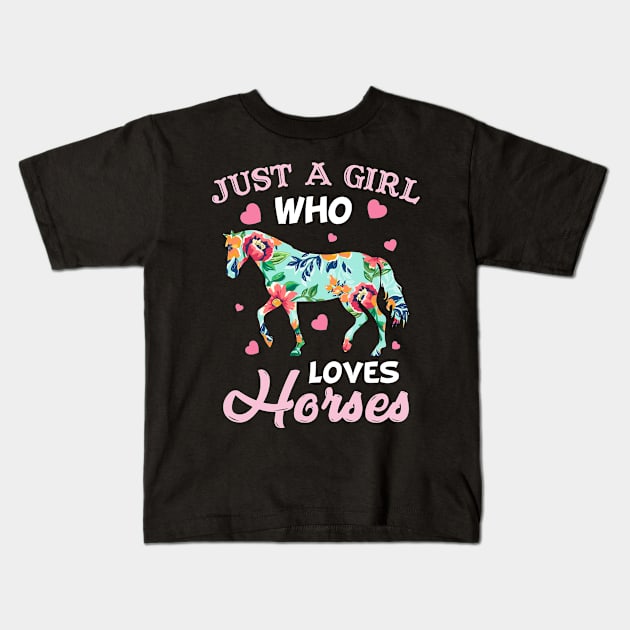 Just A girl Who Loves Horses Women Kids T-Shirt by Creative Design